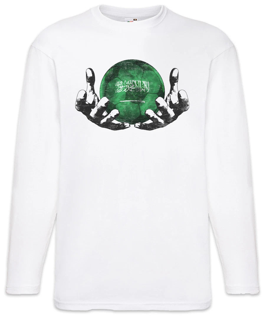 Saudi Arabia Football Magic Ball Men Long Sleeve T-Shirt Soccer Flag World