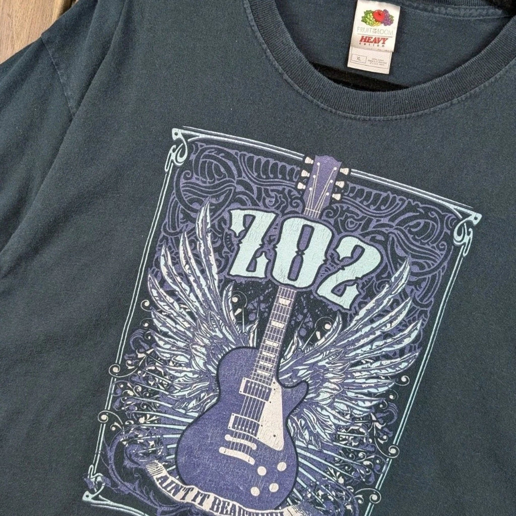 Z02 Ain't It Beautiful Vintage Y2K New York Guitar Art Hard Rock Band T-shirt XL