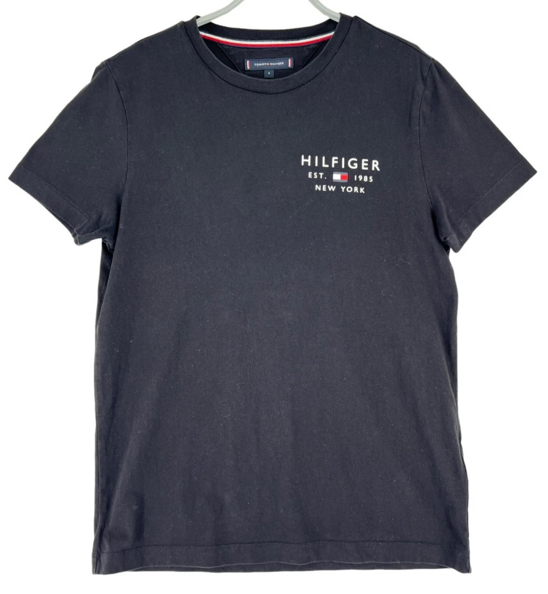 Tommy Hilfiger Men's Black Slim Fit Round Neck Short Sleeve T-Shirt Size Small