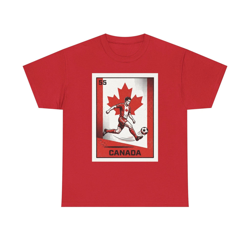 Canada Soccer T-Shirt Retro Lotería Card Style #55 Football Player Graphic Tee