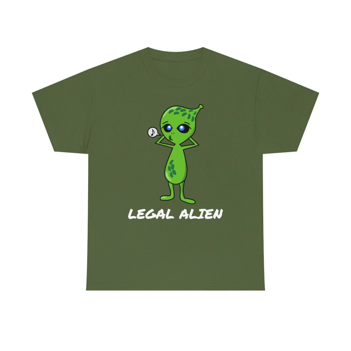 Funny Musical Green Legal Alien T-Shirt Heavy Cotton