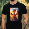 Mens Dragon Cartoon Theme Cotton T-Shirt Size XS to 5XL