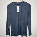 Level Ten Shirt Men Small Long Sleeve Knit Tee Crewneck Charcoal Gray Minimalist