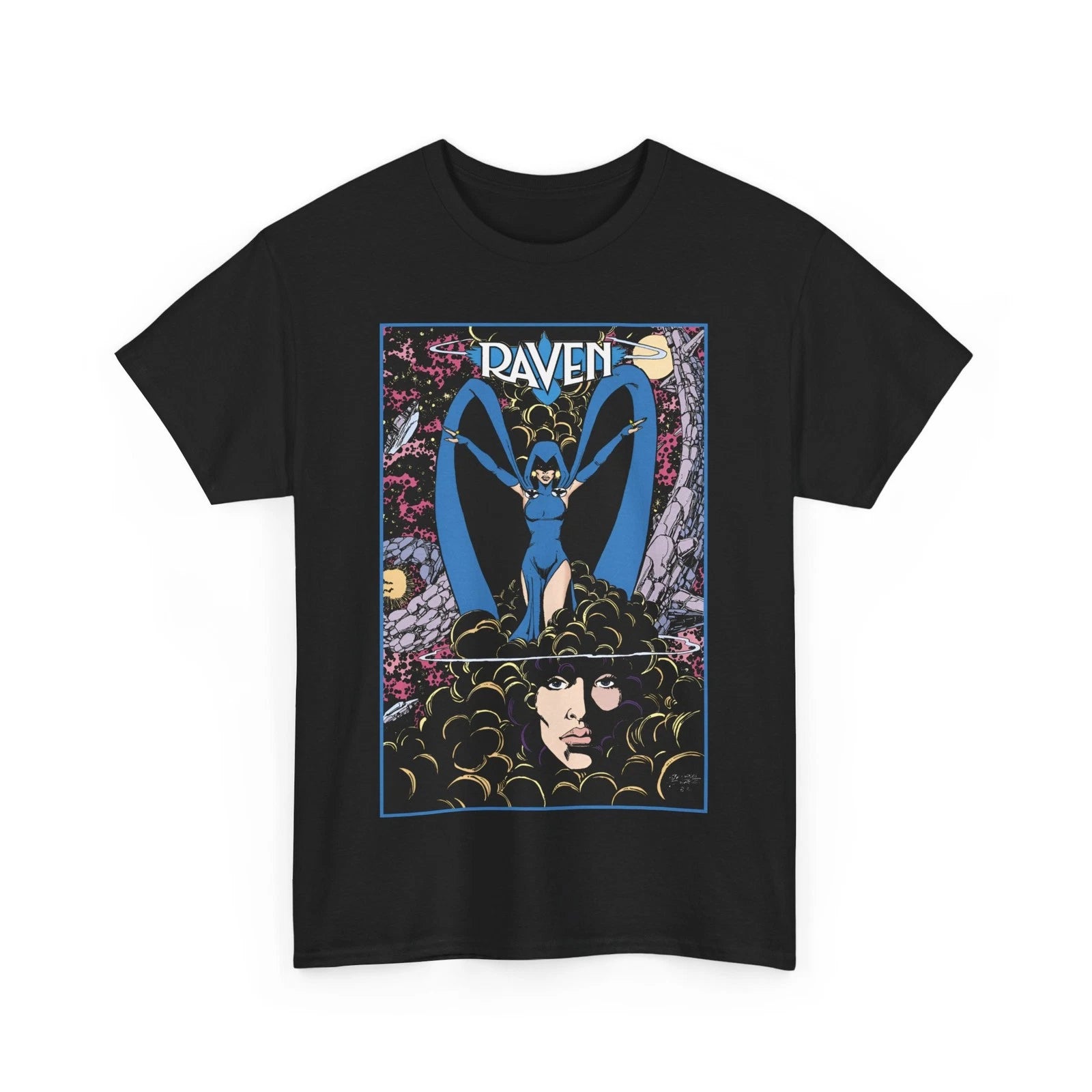 Raven T-Shirt Men’s Unisex Vintage Style Goth Aesthetic George Perez Art DC
