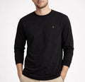 Farah Black Organic Cotton Long Sleeve Crewneck Mini Logo Shirt Size XL Mens
