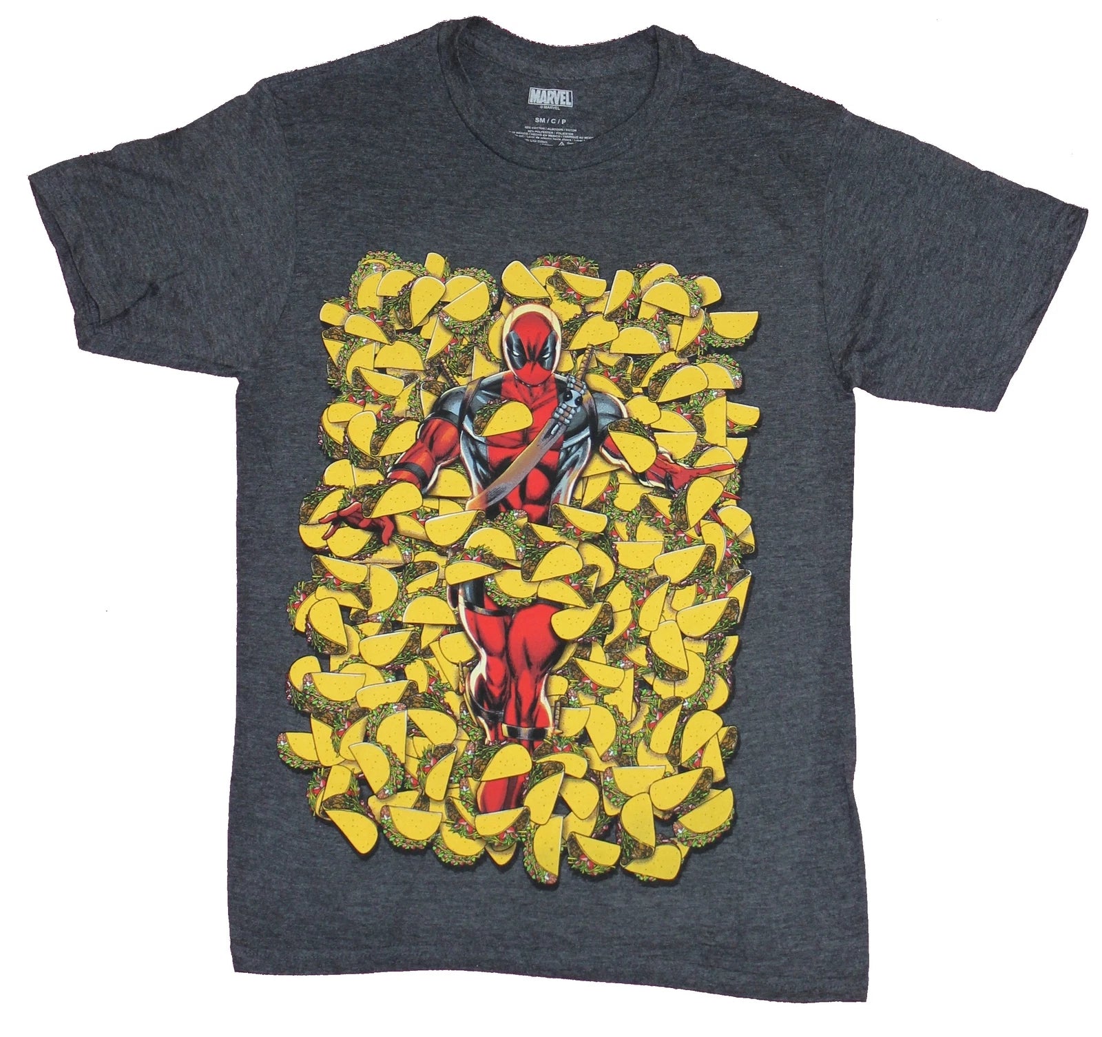 Deadpool Mens T-Shirt- Bed of Tacos American Beauty