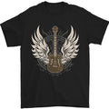 Electric Guitar Wings Rock n Roll Music Punk Mens T-Shirt 100% Cotton
