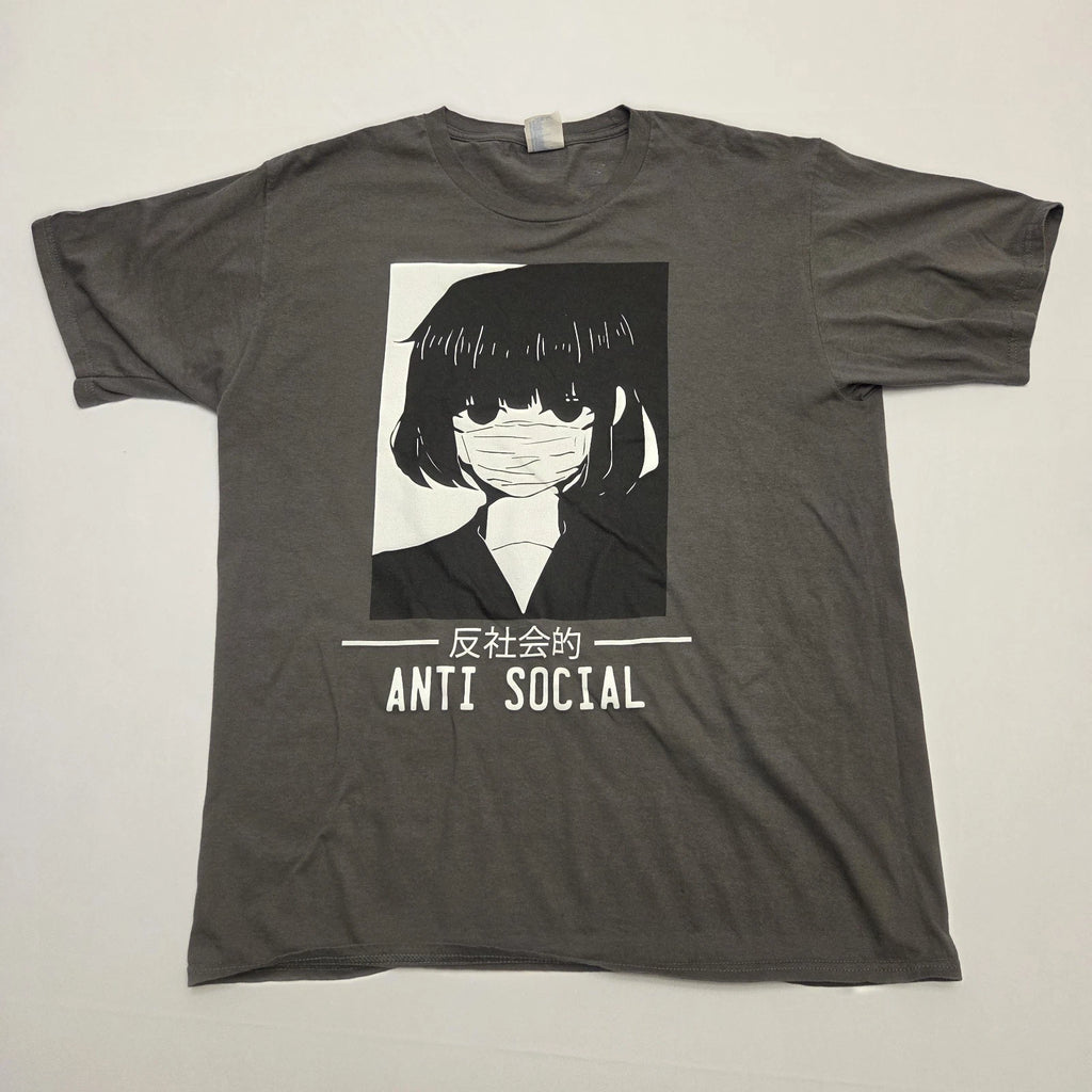 Anti Social Japanese Text Aesthetic Anime Unisex T-shirt Size L