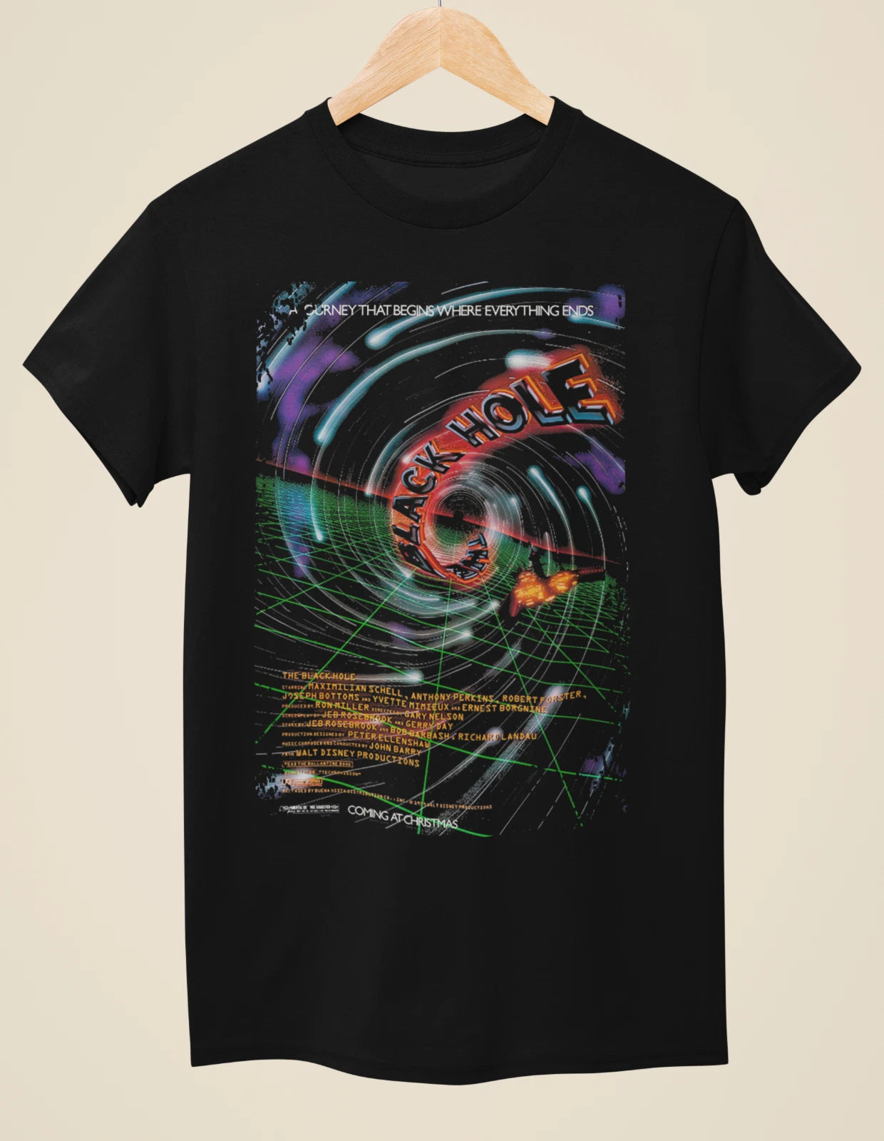 The Black Hole - Movie Poster inspired Unisex Black T-Shirt