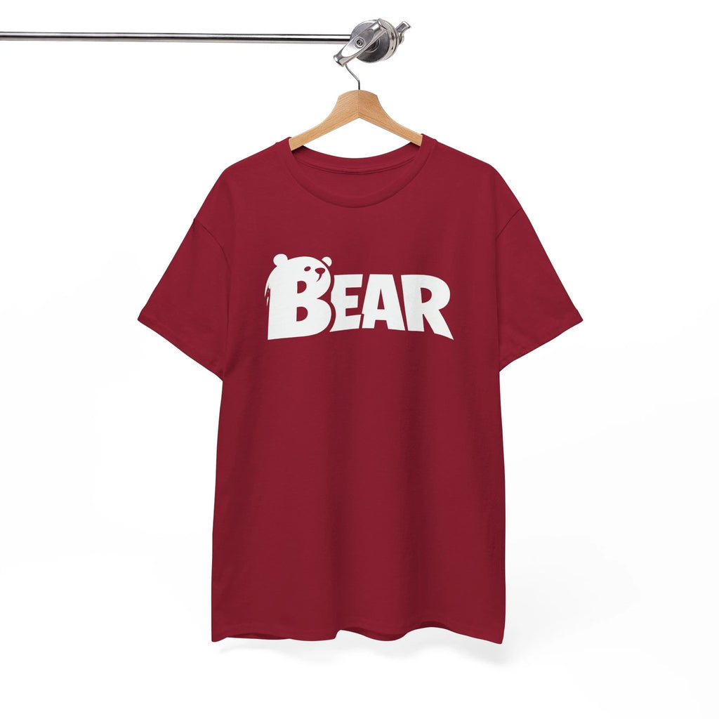 Bear Logo Tee | Cute Bear Head Typography, Black Shirt