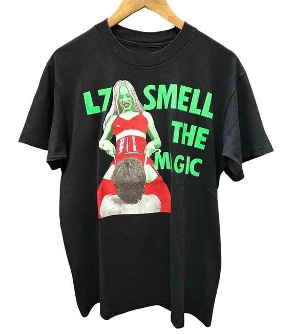L7 Smell The Magic Album Black T-Shirt Grunge Rock Band Tee Unisex S-5XL