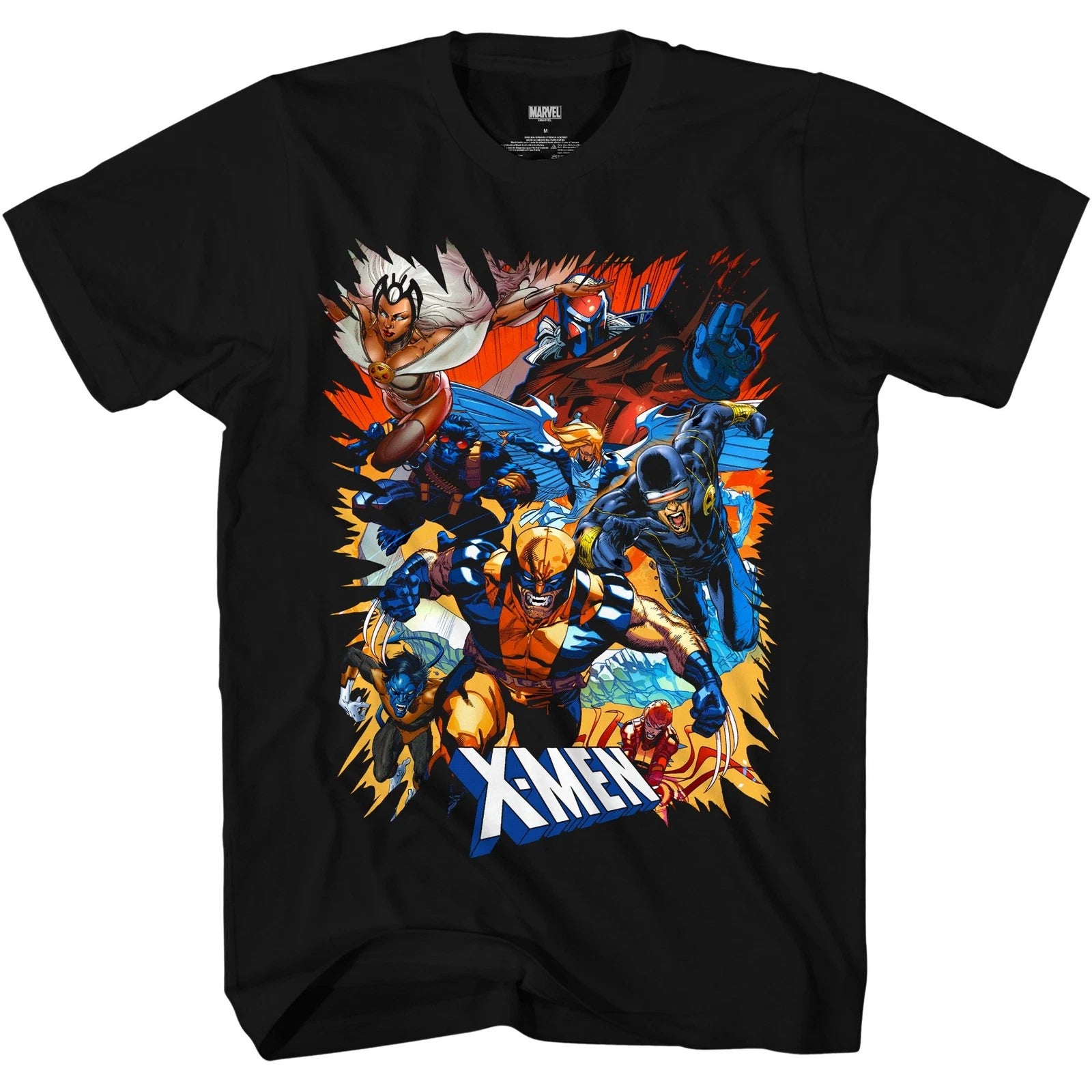 Marvel X-Men 90's Black  Graphic T-shirt New