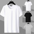 Fashionable Men's Round Neck Solid Short Sleeve Shirts Casual Slim Fit Tee Top