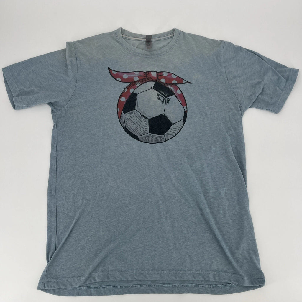 Soccer Ball T-Shirt - Next Level - Mens Large Tee - VGUC