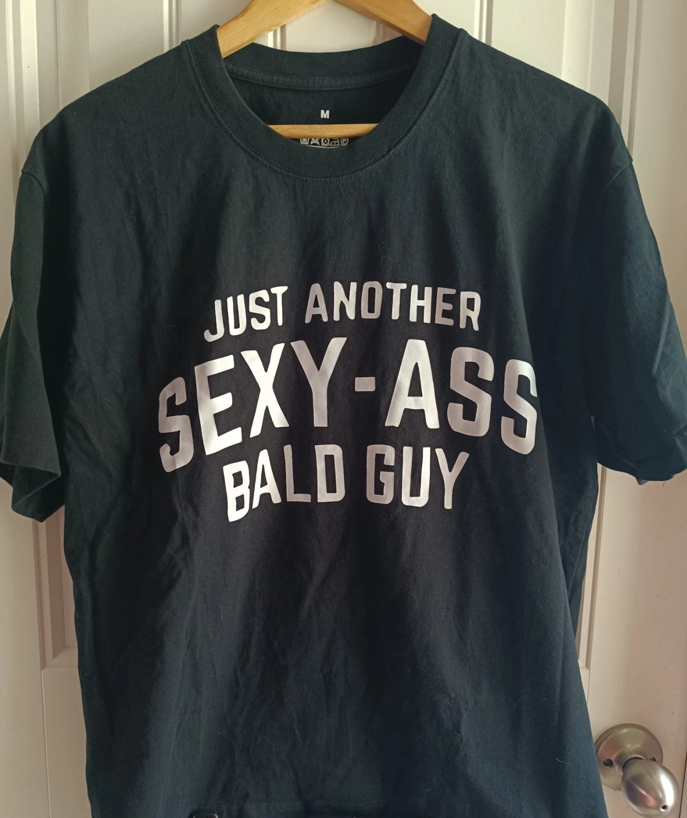 Just Another Sexy-Ass Bald Guy T-Shirt Men's Medium Black 100% Cotton Dad Casual