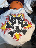 Beat Your Ass Media Punk T Shirt Y2K 2000s Dog Skull Flame Graphic Tee Size M