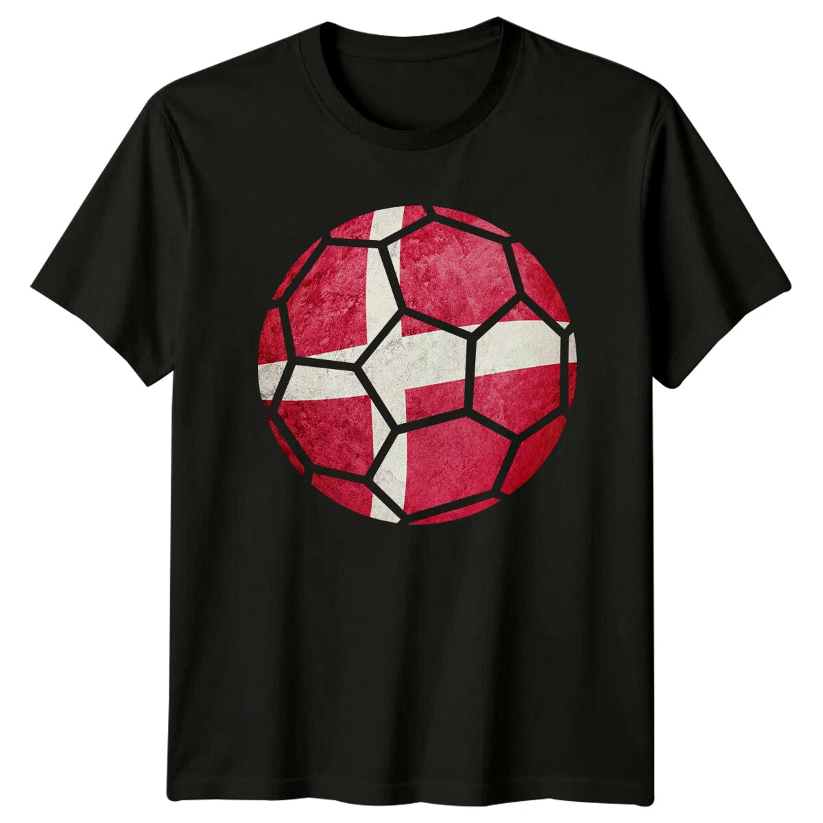 Denmark Flag Soccer Ball Sports Mens T-Shirt Womens Tee Graphic Unisex Tee