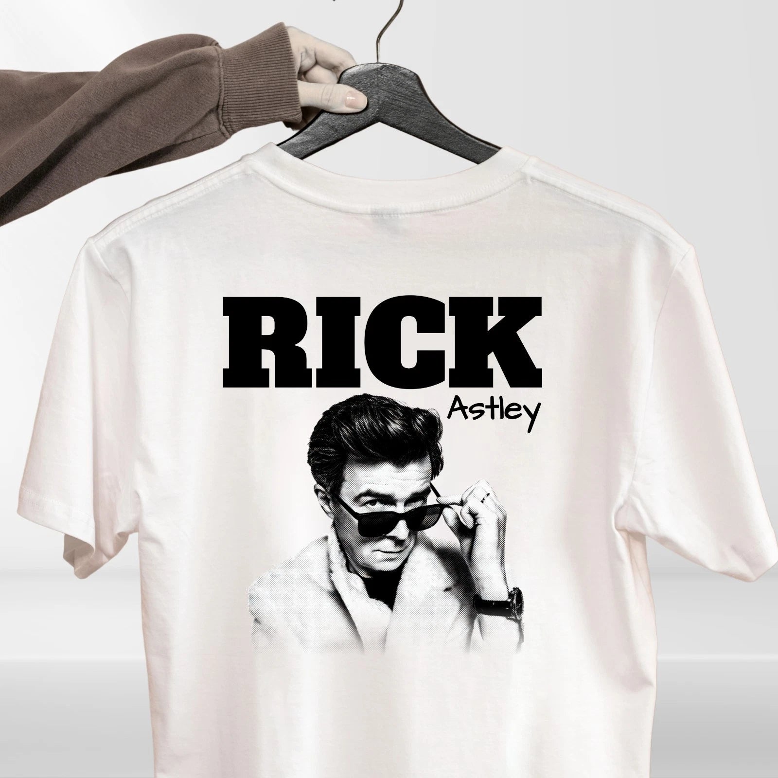 Rick Astley Homage T-Shirt Funny UK Music Icon Legend 90's 80's Retro Tee