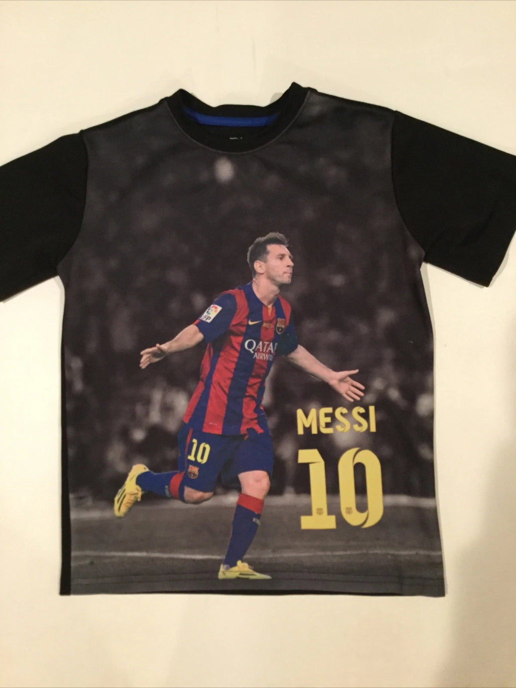 Leonel Messi Team FCB Barcelona Subliminated Print Soccer T Shirt Youth Large