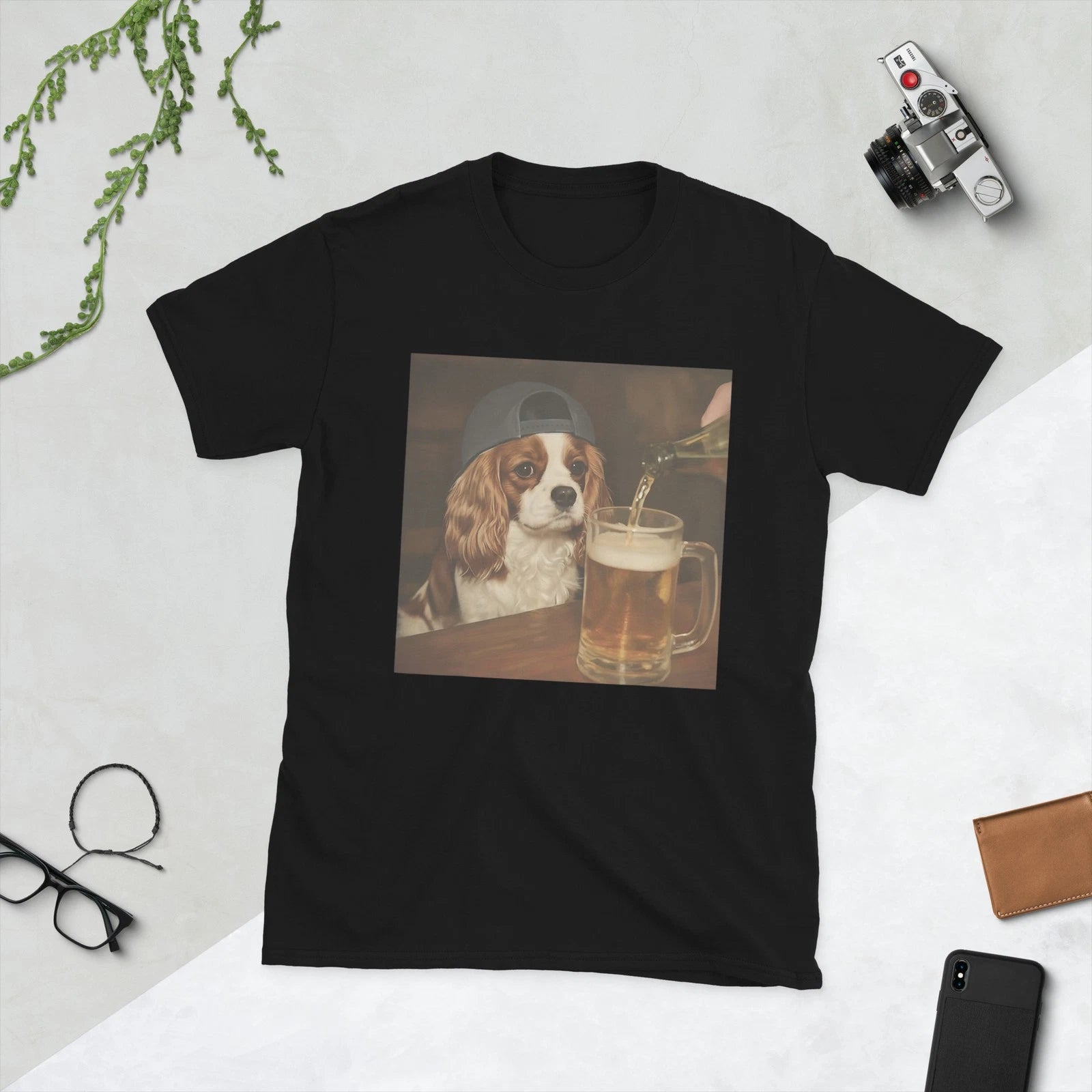 Cavalier King Charles Drinking Beer Funny Dog Meme T-Shirt