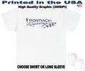 DigiRods Pontiac Racing Team Car Model American Flag Logo White T Shirt