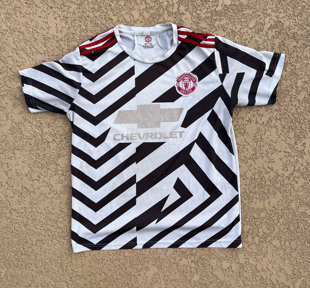 Rare Vintage Manchester United Chevrolet Soccer Jersey SZ M All Over Print M