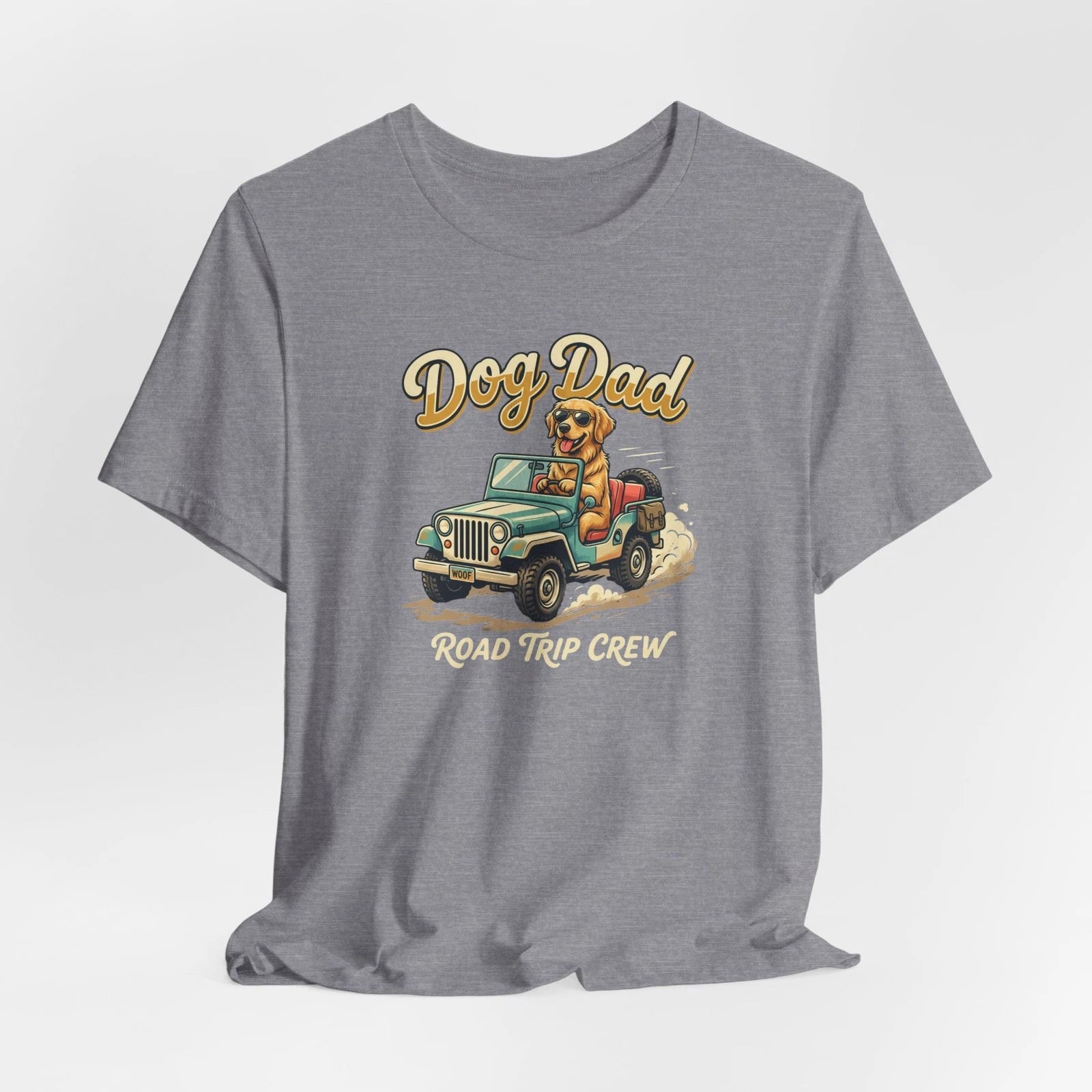 Dog Dad T-Shirt Golden Retriever Jeep Funny Pet Lover Tee