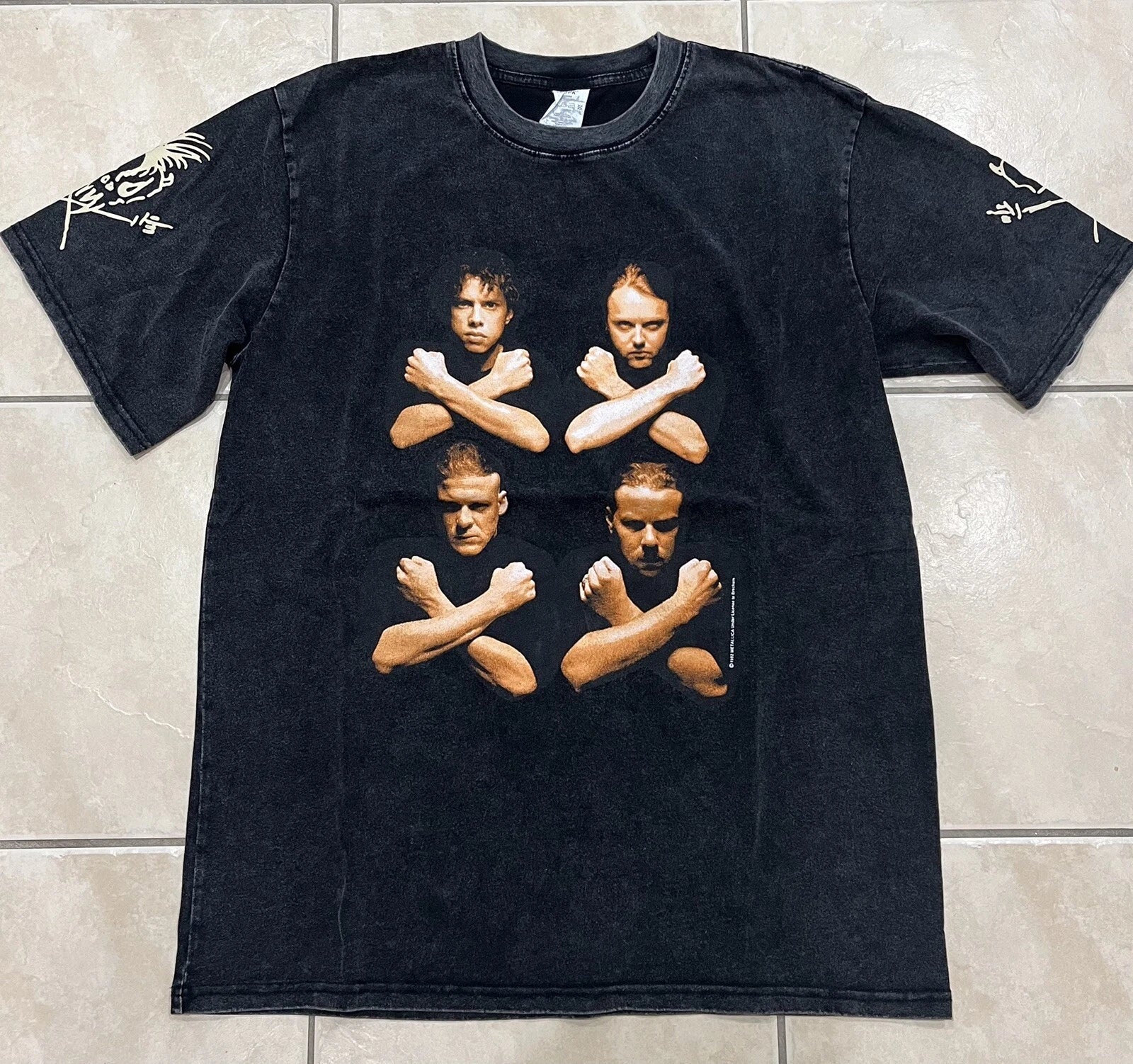 Vtg Metallica Shirt Rock Band Tee Sz L Birth School Death