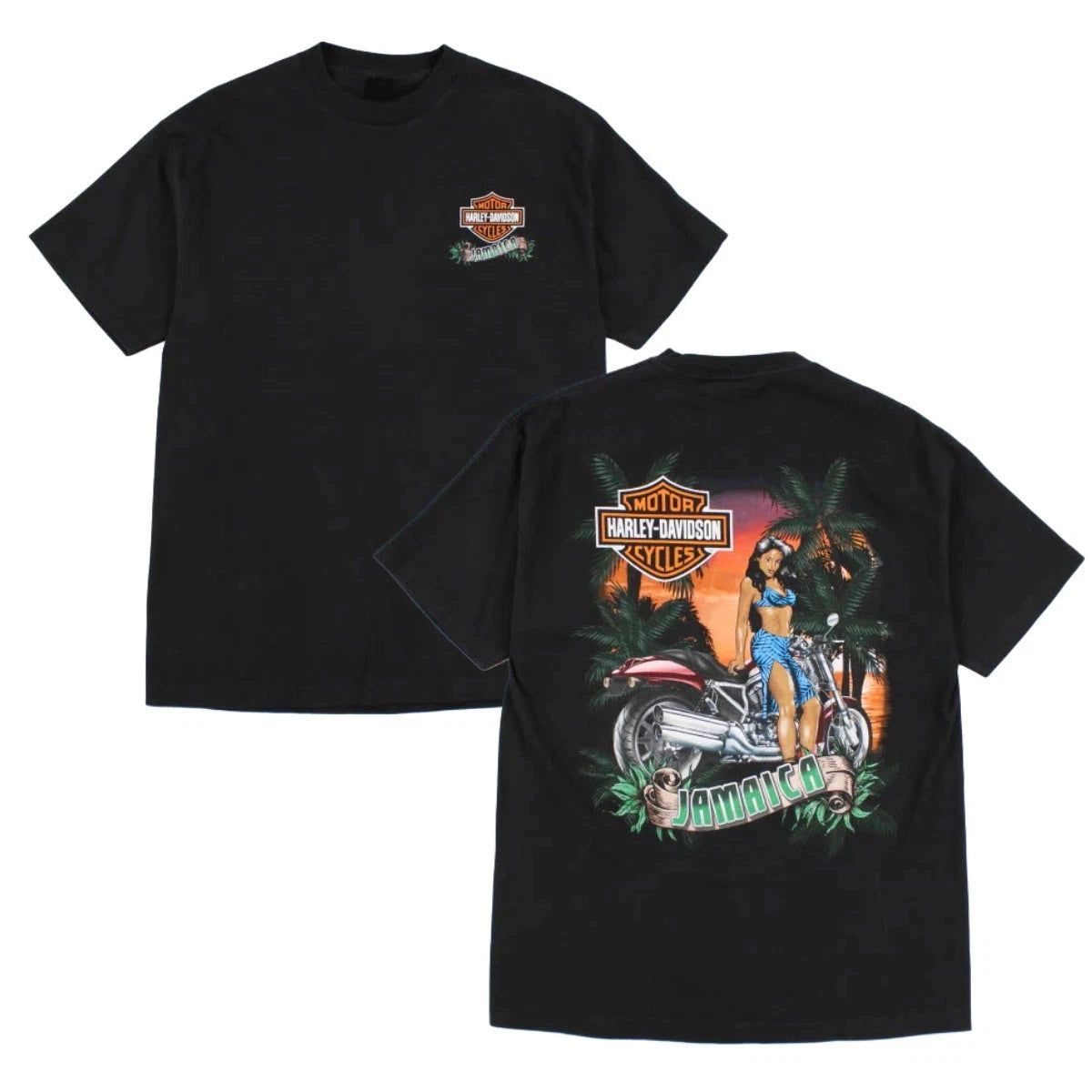 Vintage 90's Harley Davids*n Jamaica Graphic T-shirt