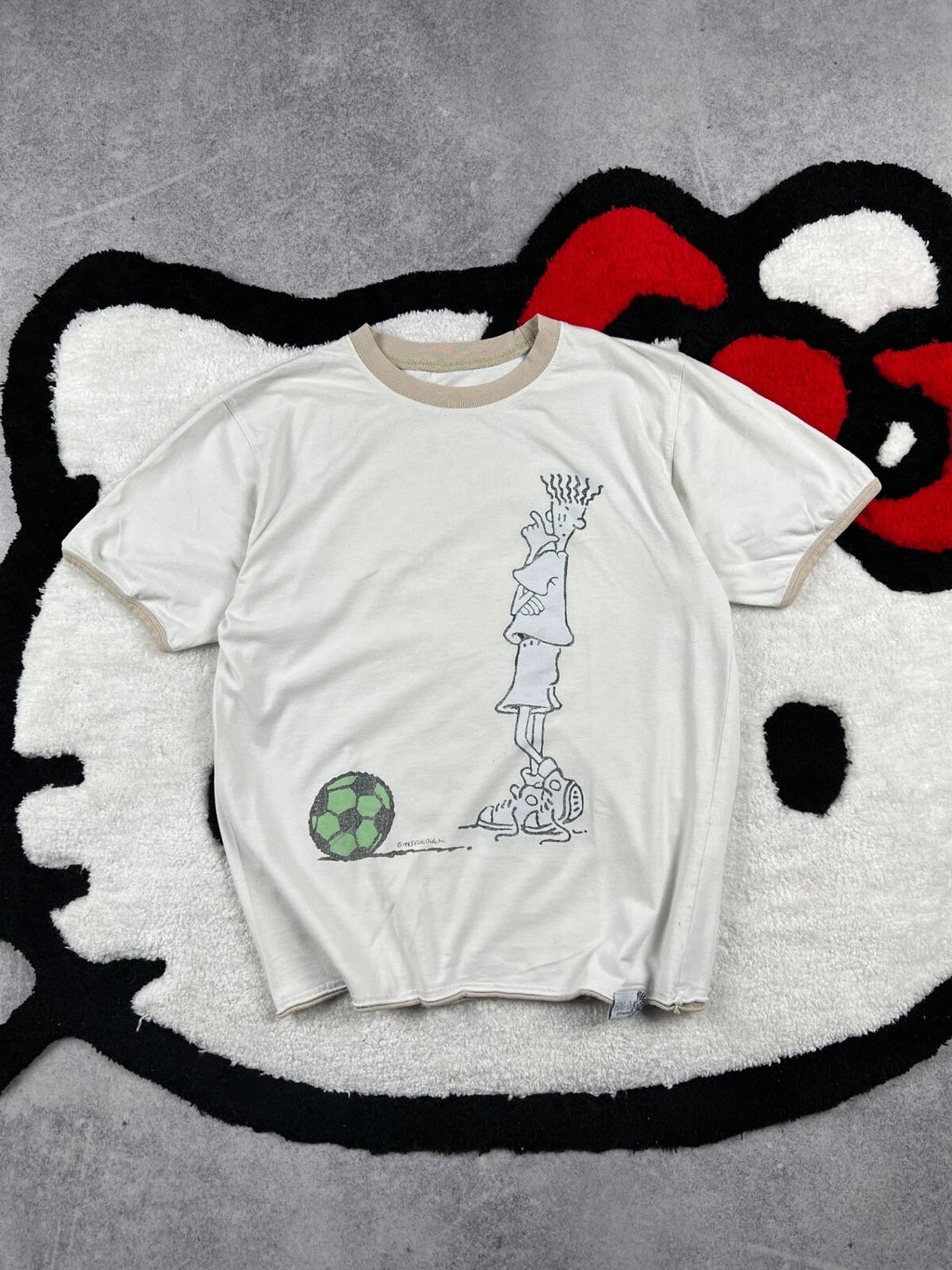 Fido Dido 1985 Vintage Footballer Soccer Faded Retro Men's Shirt Size M