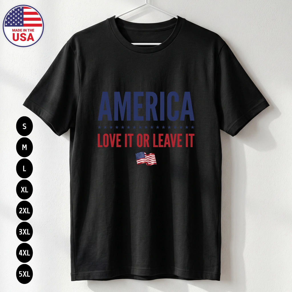 America Love It T Shirt 4th of July Patriotic USA Statement Gift S-5XL