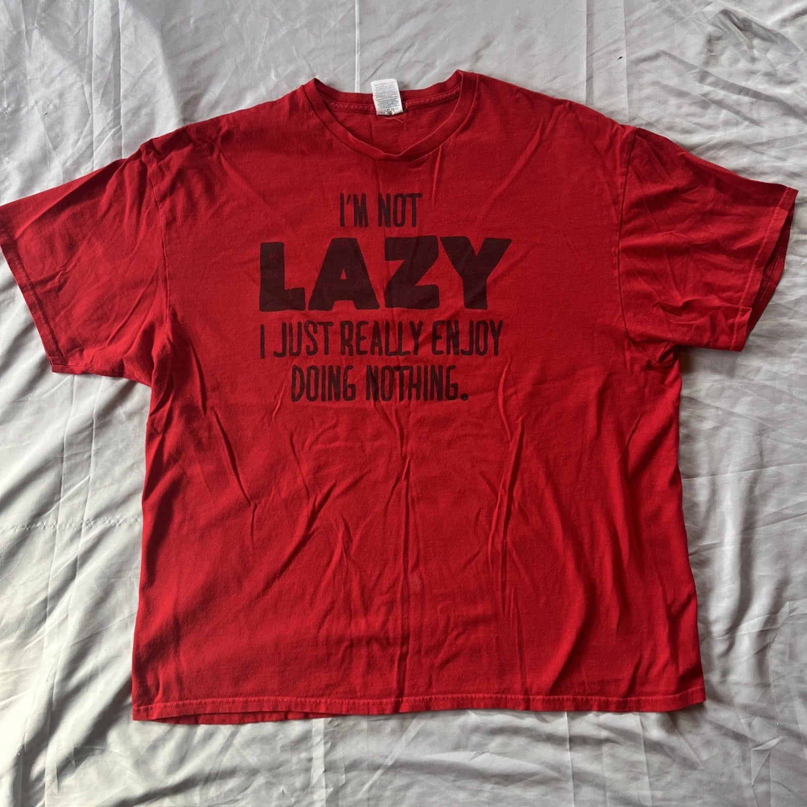 T-shirt Red 2XL I Am Not Lazy