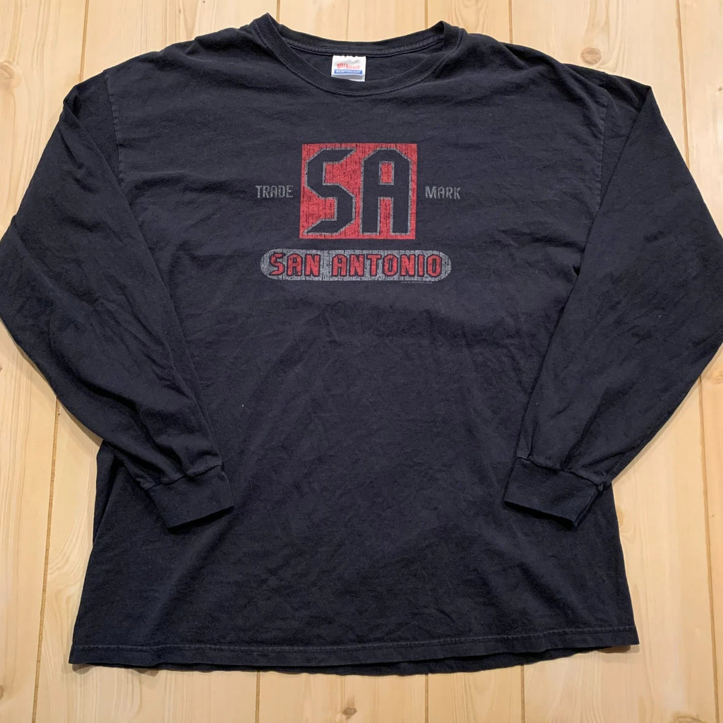 Vintage Y2K San Antonio Texas TX Souvenir Tourist Long Sleeve T-Shirt Size XL