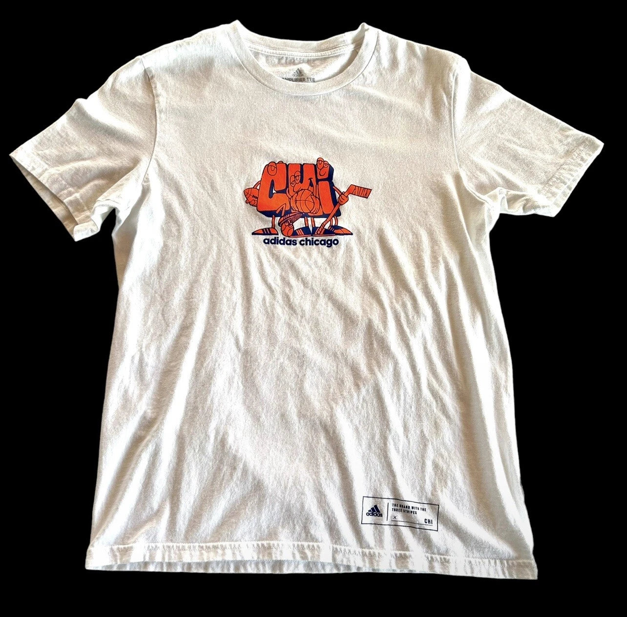 Adidas T Shirt Mens Small Chicago Chi Amplifier Sports Hockey Basket Foot Ball