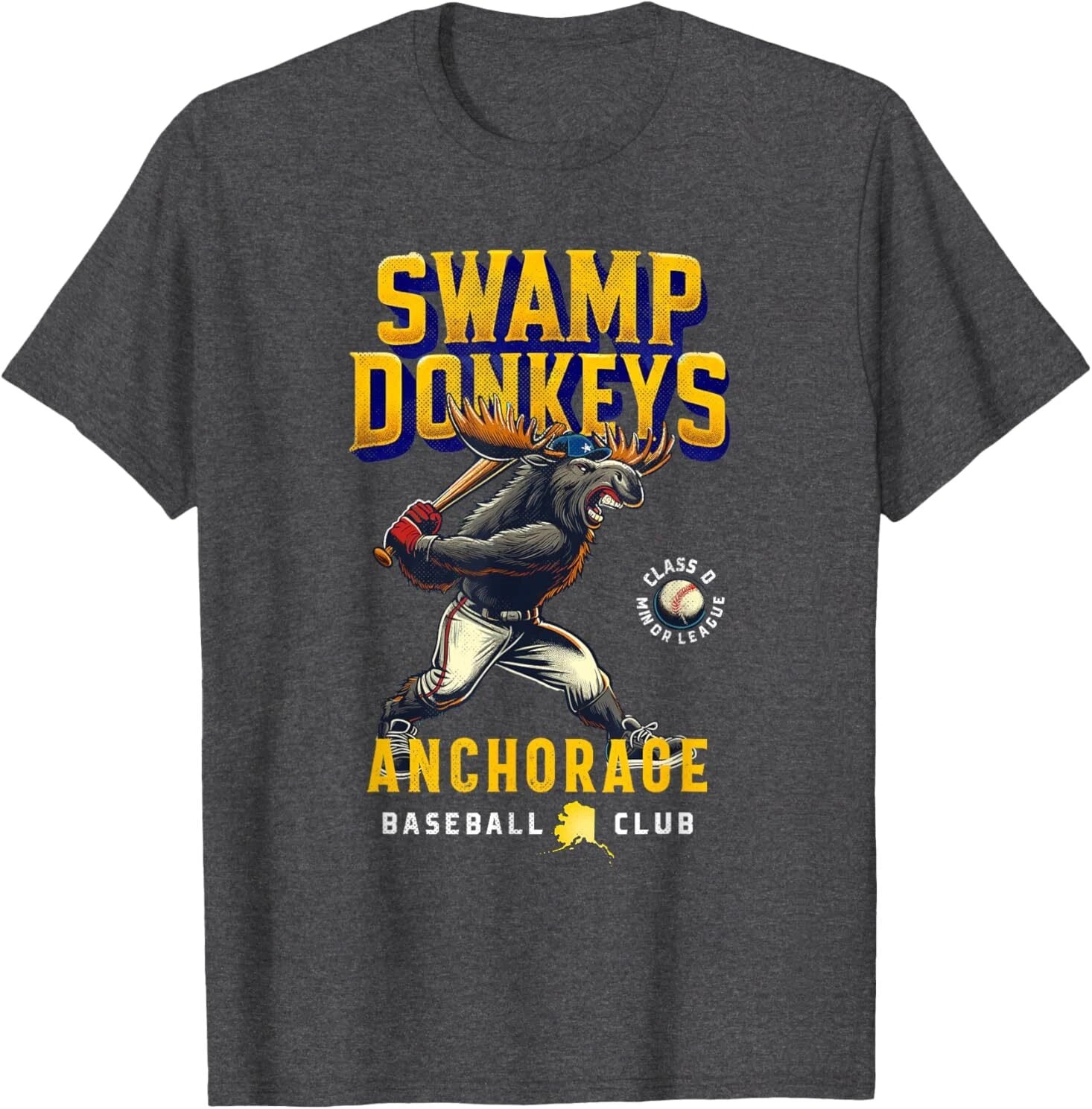 Anchorage Swamp Donkeys Retro Minor League Baseball Team T-Shirt