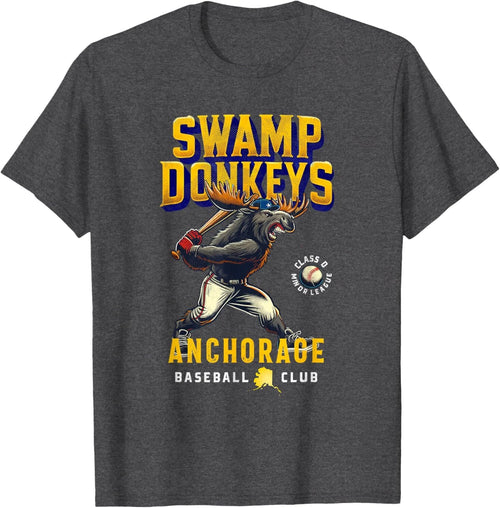 Anchorage Swamp Donkeys Retro Minor League Baseball Team T-Shirt