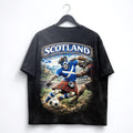 Scotland Soccer Skull Washed T-Shirt Highland Graphic Football Tee WC 2026