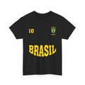 Brazil Brasil T-Shirt, Number 10 Brazilian Soccer Team Sports Fans Shirt