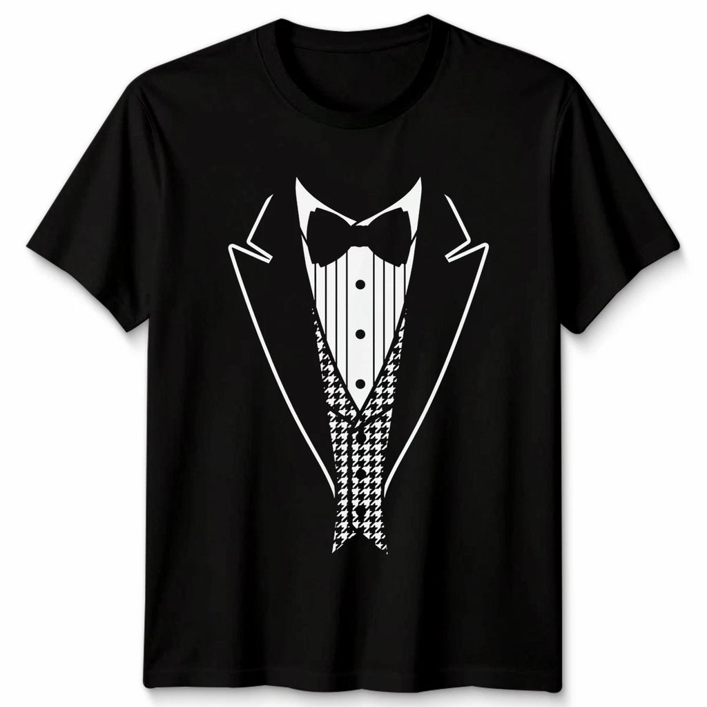 Tuxedo Fancy Dress Funny Novelty Joke Bow Tie Unisex Tshirt