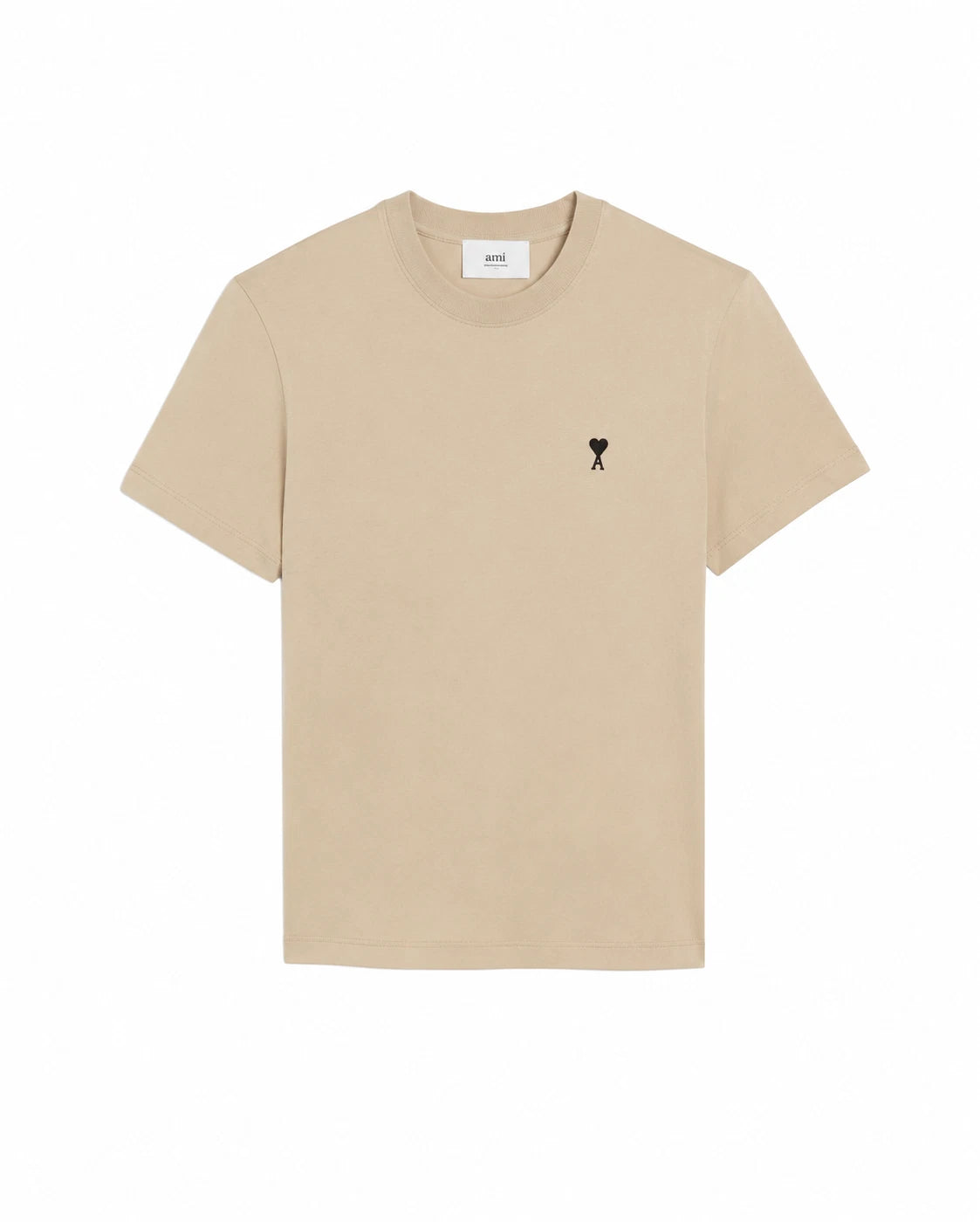AMI De Coeur  T-Shirt HTS060.724 430 Embroidered Heart CAFÉ CREME £120