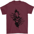 A Skull From a Ripped Shirt Gothic Goth Biker Mens T-Shirt 100% Cotton