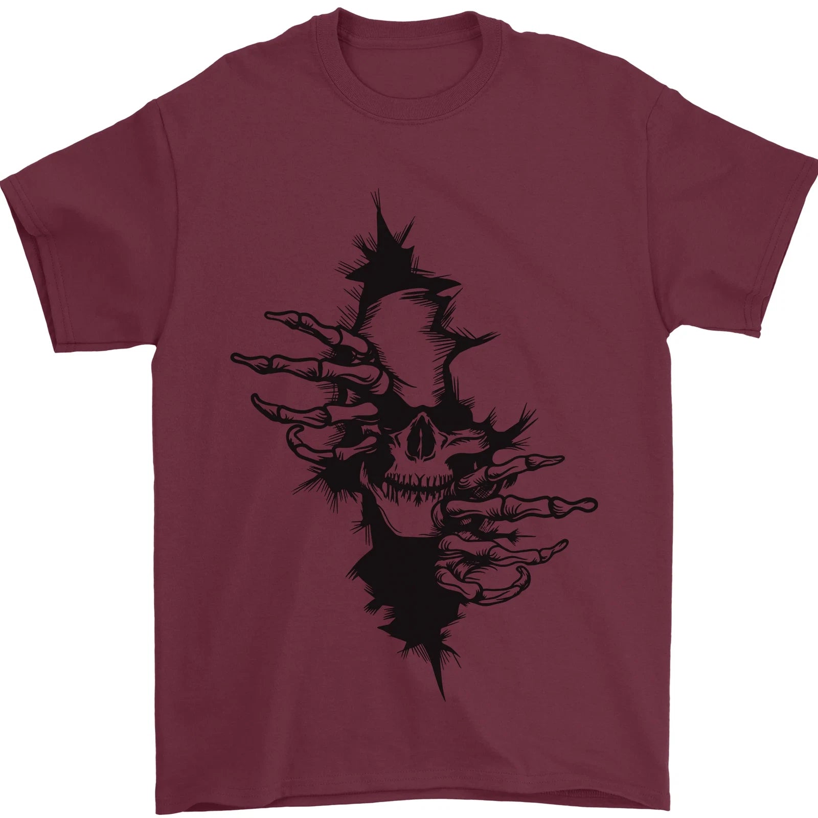 A Skull From a Ripped Shirt Gothic Goth Biker Mens T-Shirt 100% Cotton