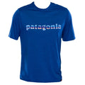Patagonia Men Capilene Cool Daily Graphic S/S T-shirt "73 Text Logo Clement Blue
