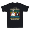 With Personalized His Man Underestimate Top Never Cats Old T-Shirt Gift Men's An