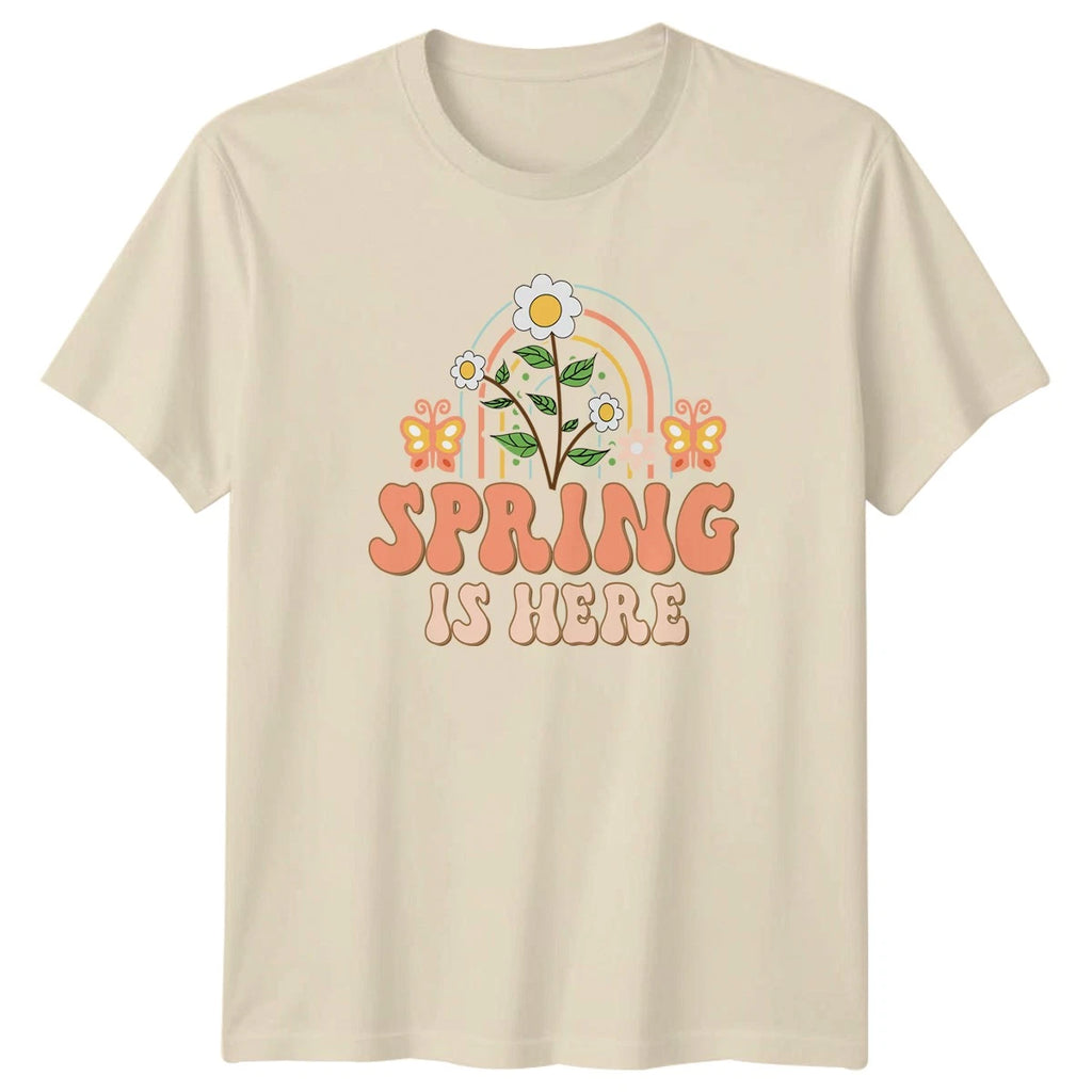 Spring Is Here T-Shirt Boho Aesthetic Seasonal Wear Easter Spring Season