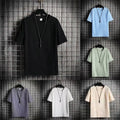 Men Casual T-shirt Daily Wear Summer Outfit Short Sleeve Regular Length
