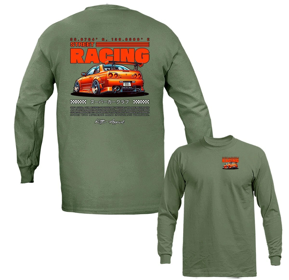 Street Racing Urban Imported Tuned Custom JDM Sports Car Graphic Long Sleeve