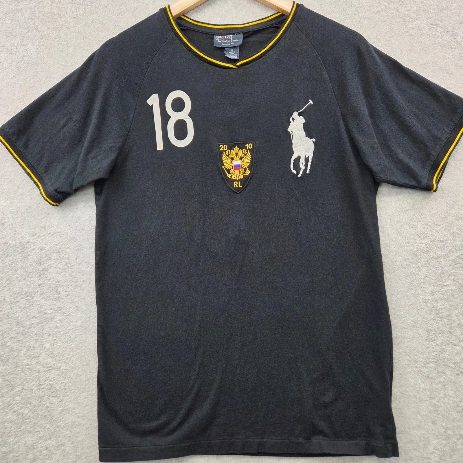 POLO RALPH LAUREN Big Pony Custom Fit RUSSIA 18 2010 World Cup Shirt Mens Medium