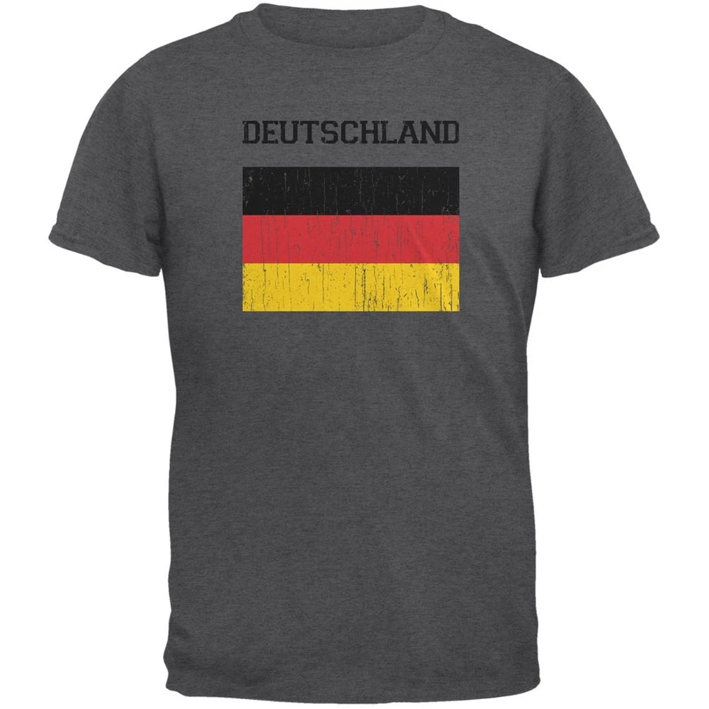 World Cup Distressed Flag Deutschland Dark Heather Adult T-Shirt