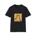 Zen Japanese Black Cat Pattern T-Shirt – Minimalist Retro Neko Tee